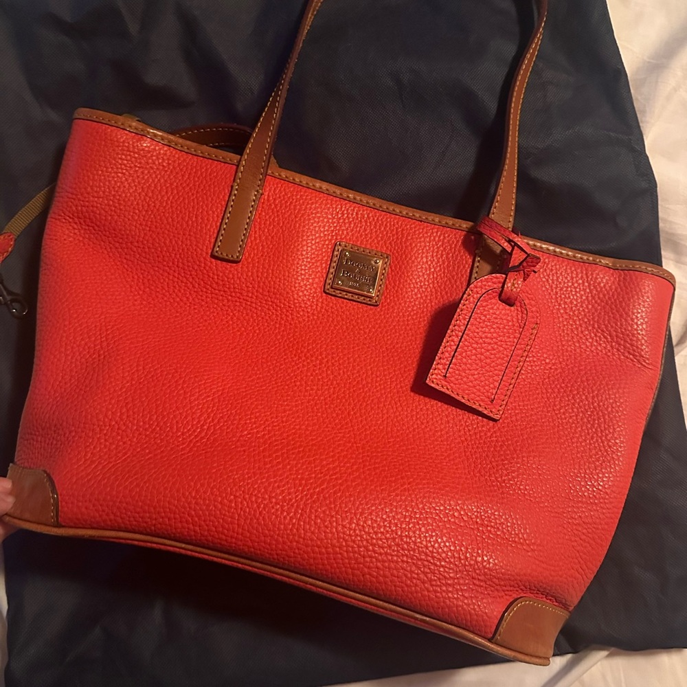 Dooney & Bourke Orange Leather Tote Bag